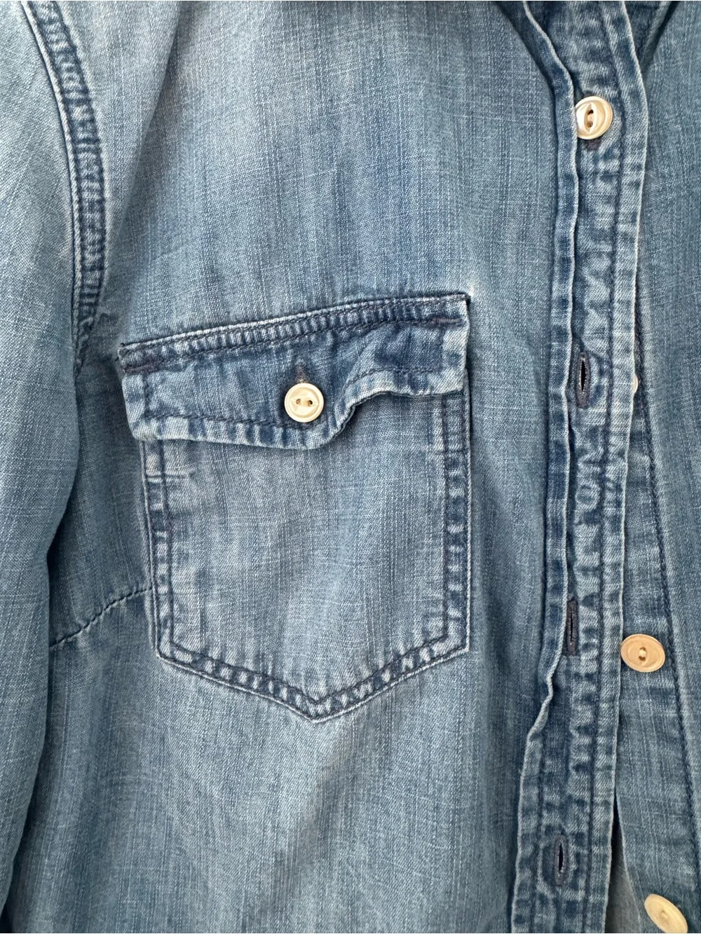 J. Crew Light Blue Denim Button-Up Shirt